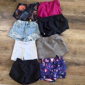 Assorted Kids Shorts Pack - Pink, Black, Denim, Gray, White, Multicolor